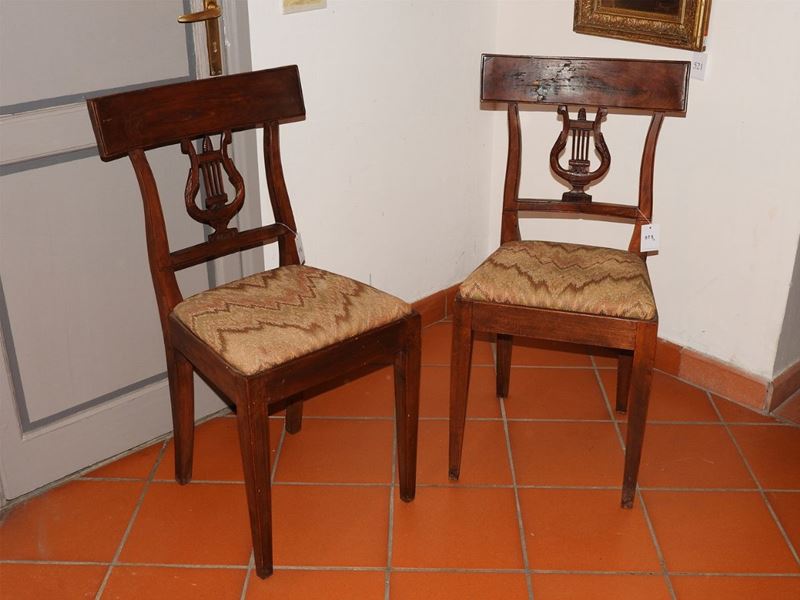 Coppia di Sedie in Noce