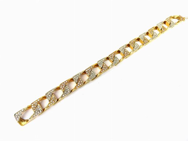 Yellow gold bracelet with diamonds