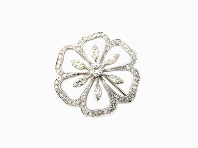 Spilla in Oro Bianco e Diamanti