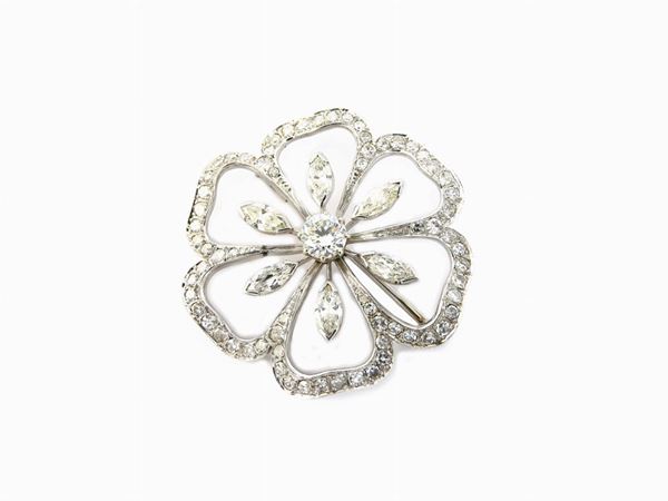 White gold brooch with diamonds  - Auction Jewels - II - II - Maison Bibelot - Casa d'Aste Firenze - Milano