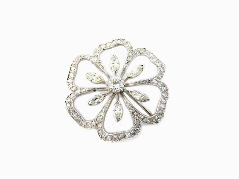 Spilla in Oro Bianco e Diamanti