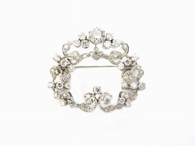 Spilla in Oro Bianco e Diamanti