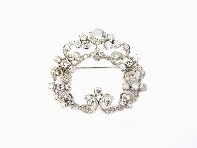 Spilla in Oro Bianco e Diamanti