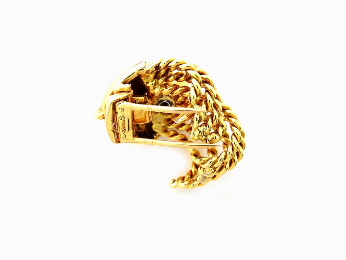 Spilla Cartier in Oro Giallo e Bianco con Diamanti