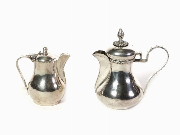 Two Silver and Silver-plated Milk Pots