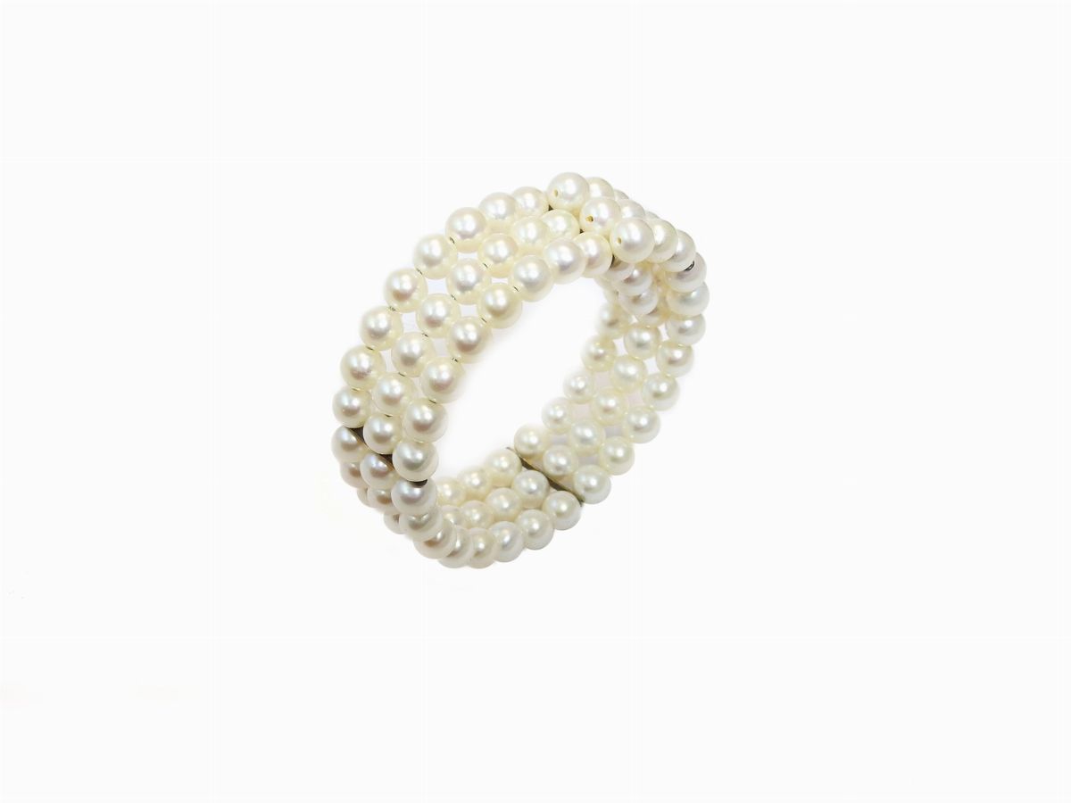 Demi Parure Girocollo e Bracciale Semirigidi in Perle Coltivate