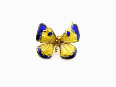 Spilla Animalier in Oro Giallo e Smalti Policromi