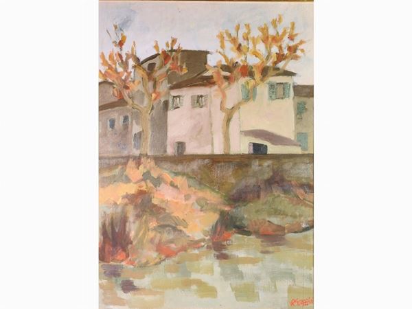Renzo Grazzini : Scorcio di paesaggio  ((1912-1990))  - Asta Arte moderna e contemporanea - Maison Bibelot - Casa d'Aste Firenze - Milano