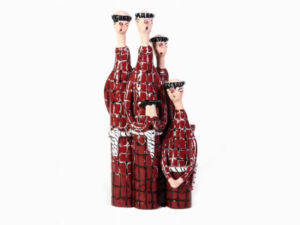 A Glazed Earthenware Figural Group  (San Polo Manufacture, Venice, 1950s)  - Auction The Riz Ortolani and Katyna Ranieri collection / Forniture and Art objects  - II - II - Maison Bibelot - Casa d'Aste Firenze - Milano