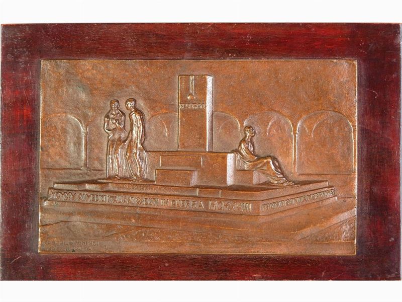 Carlo Rivalta - Bassorilievo Commemorativo in Bronzo