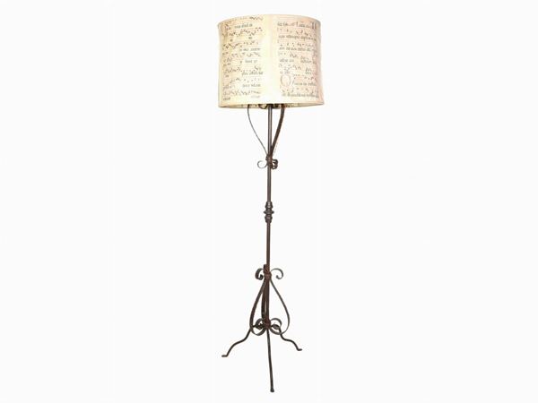 A Wrought Iron Floor Lamp