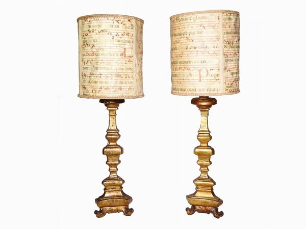 A Pair of Giltwood Prickets  (18th Century)  - Auction The Riz Ortolani and Katyna Ranieri collection / Forniture and Art Objects - III - III - Maison Bibelot - Casa d'Aste Firenze - Milano
