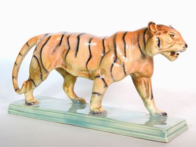 Tigre in Ceramica Policroma
