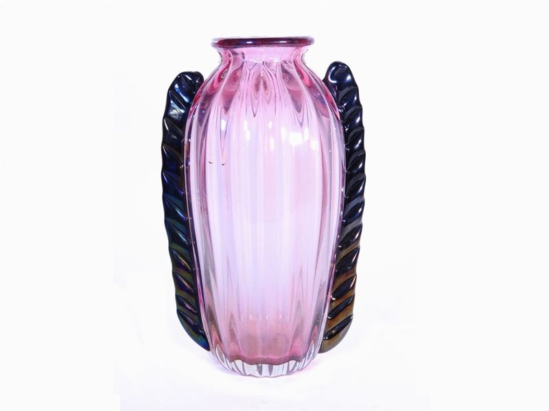 Vaso in Vetro Soffiato Viola