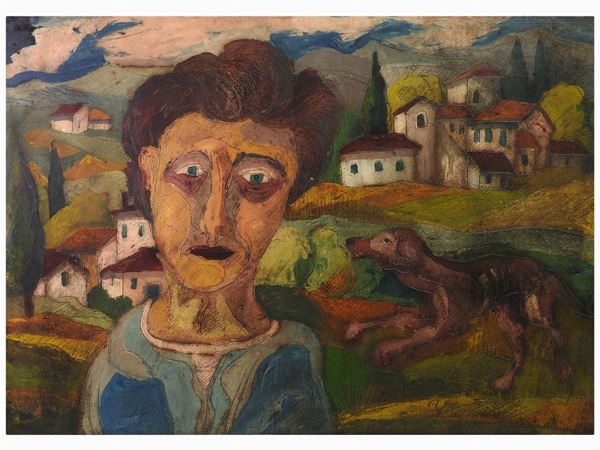 Giuseppe Serafini : Figura e Paesaggio  ((1915-1987))  - Asta Arte moderna e contemporanea - Maison Bibelot - Casa d'Aste Firenze - Milano