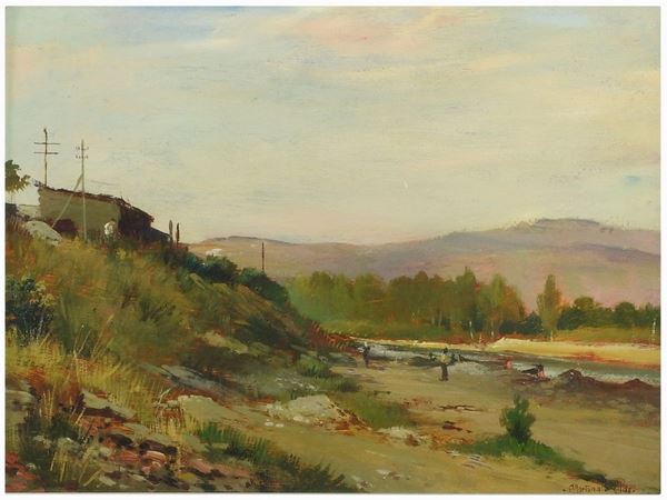Aldo Affortunati : River Landscape  ((1906-1991))  - Auction Arte moderna e contemporanea - Maison Bibelot - Casa d'Aste Firenze - Milano