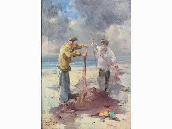 Giulio Da Vicchio - Seascape with Fishermen