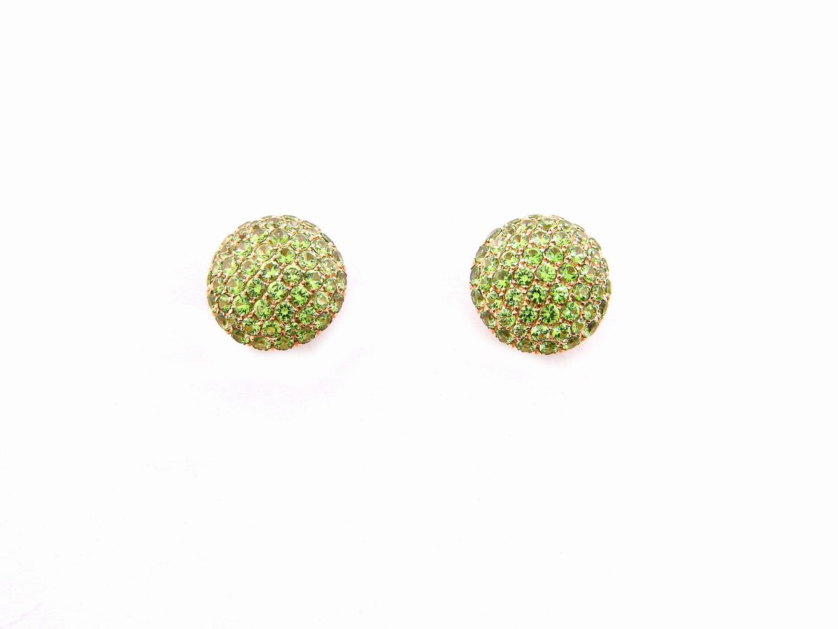 Anello Animalier in Oro Rosa, Diamanti, Zaffiri Gialli e Granati Tsavorite con Orecchini in Parur...