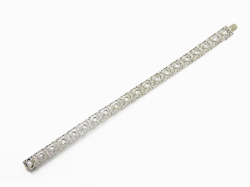 Bracciale in Oro Bianco e Diamanti