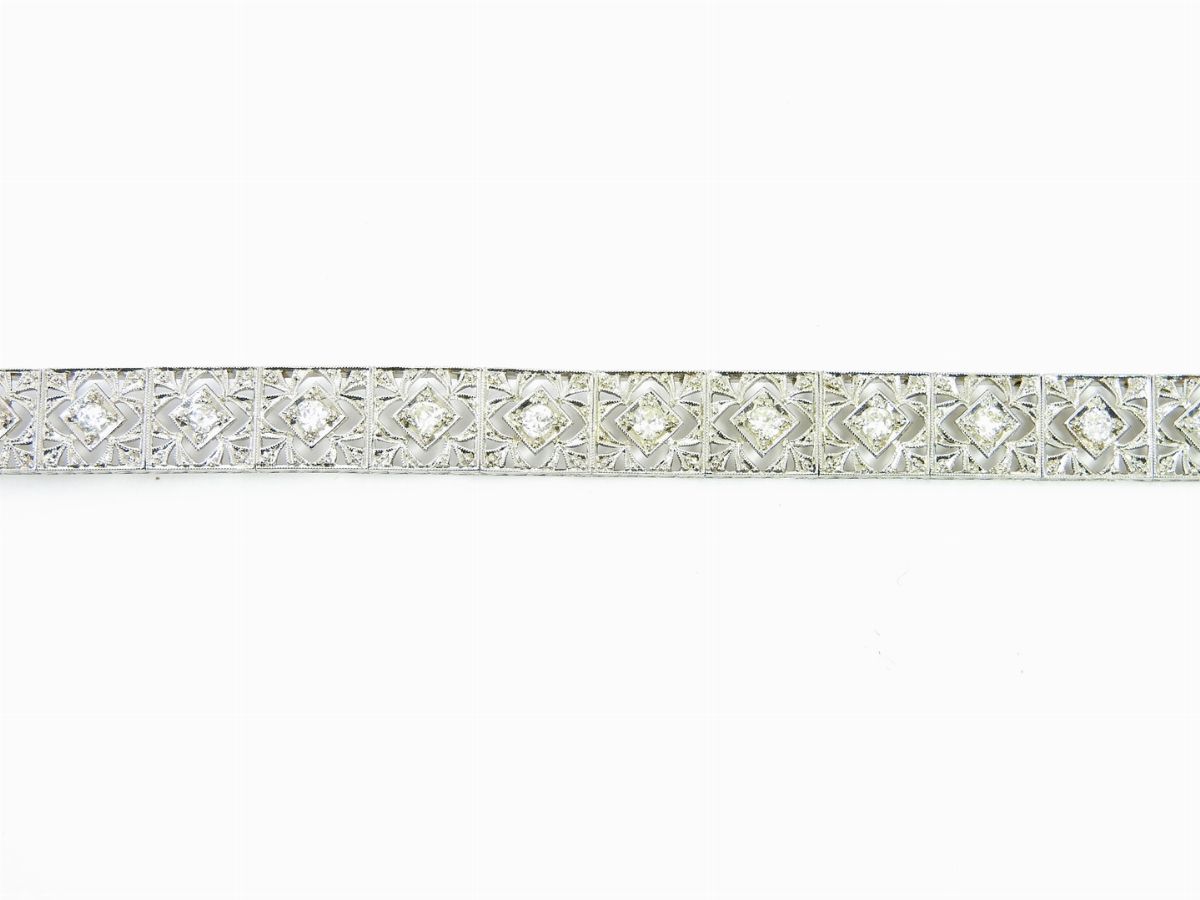 Bracciale in Oro Bianco e Diamanti