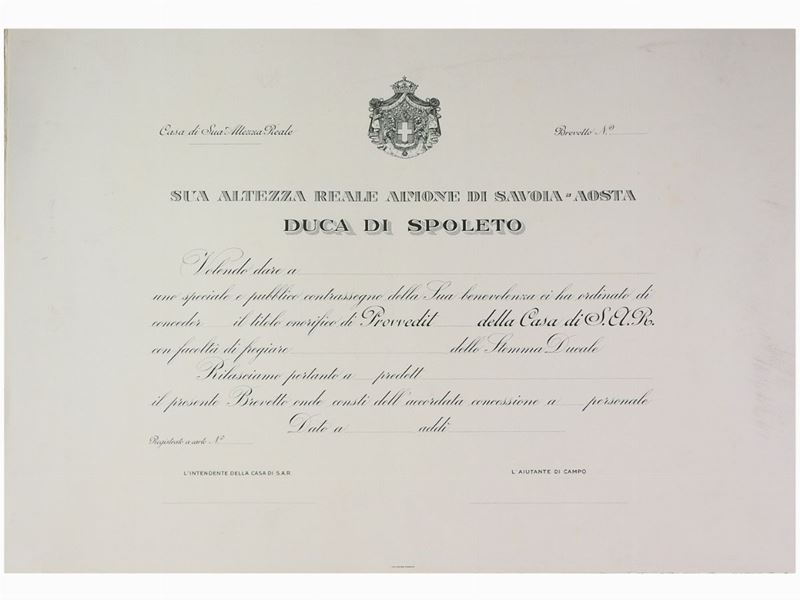 Sei Patenti in Bianco del Duca di Spoleto