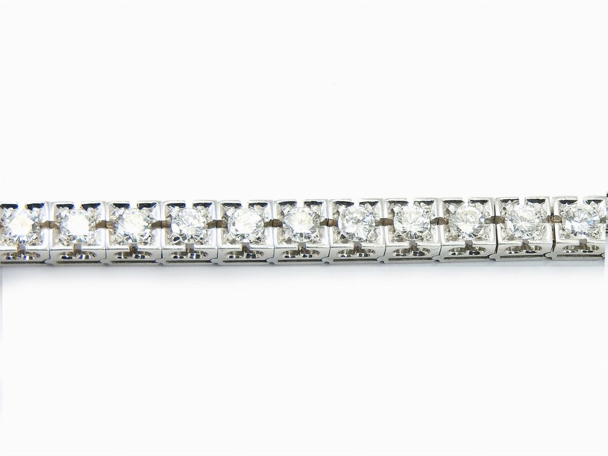 Bracciale Tennis in Oro Bianco e Diamanti