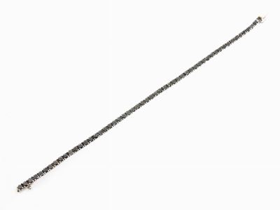 Bracciale Tennis in Oro Bianco con Diamanti Neri
