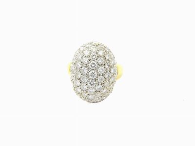 Anello in Oro Bianco e Giallo con Diamanti