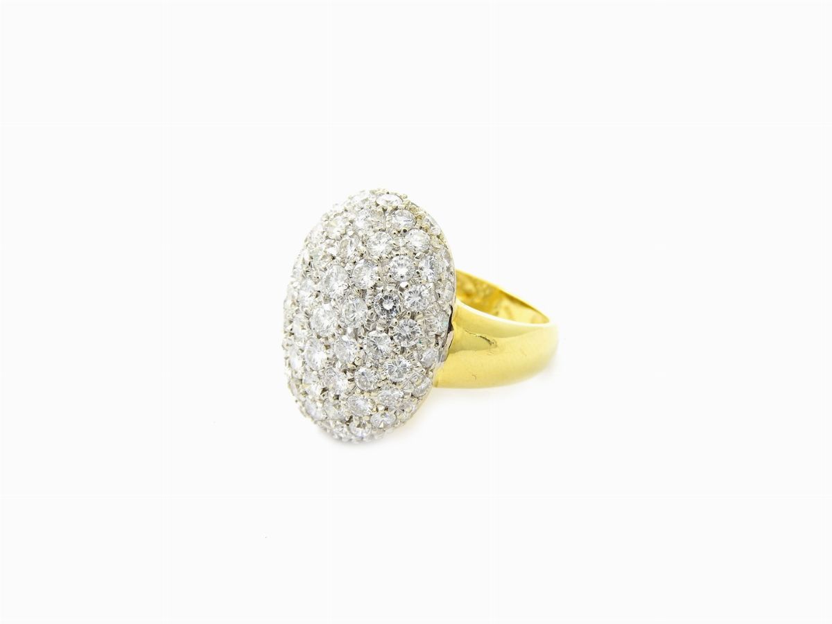 Anello in Oro Bianco e Giallo con Diamanti