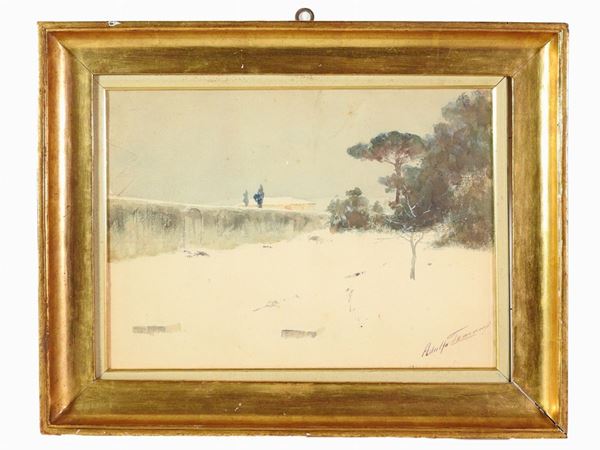 Adolfo Tommasi - Snowy Landscape