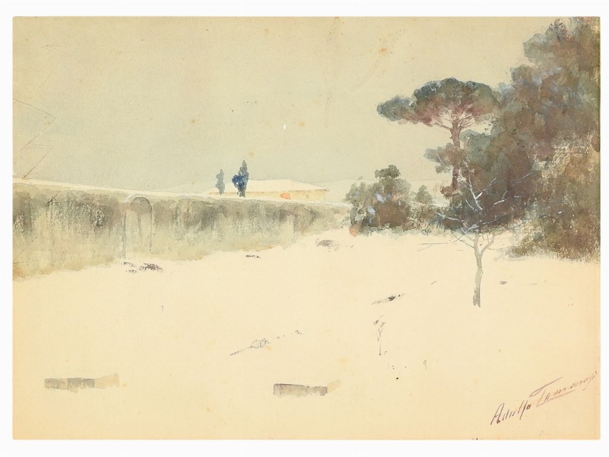 Adolfo Tommasi - Paesaggio Innevato