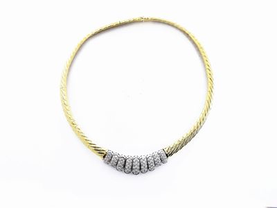 Collier in Oro Giallo e Bianco con Diamanti