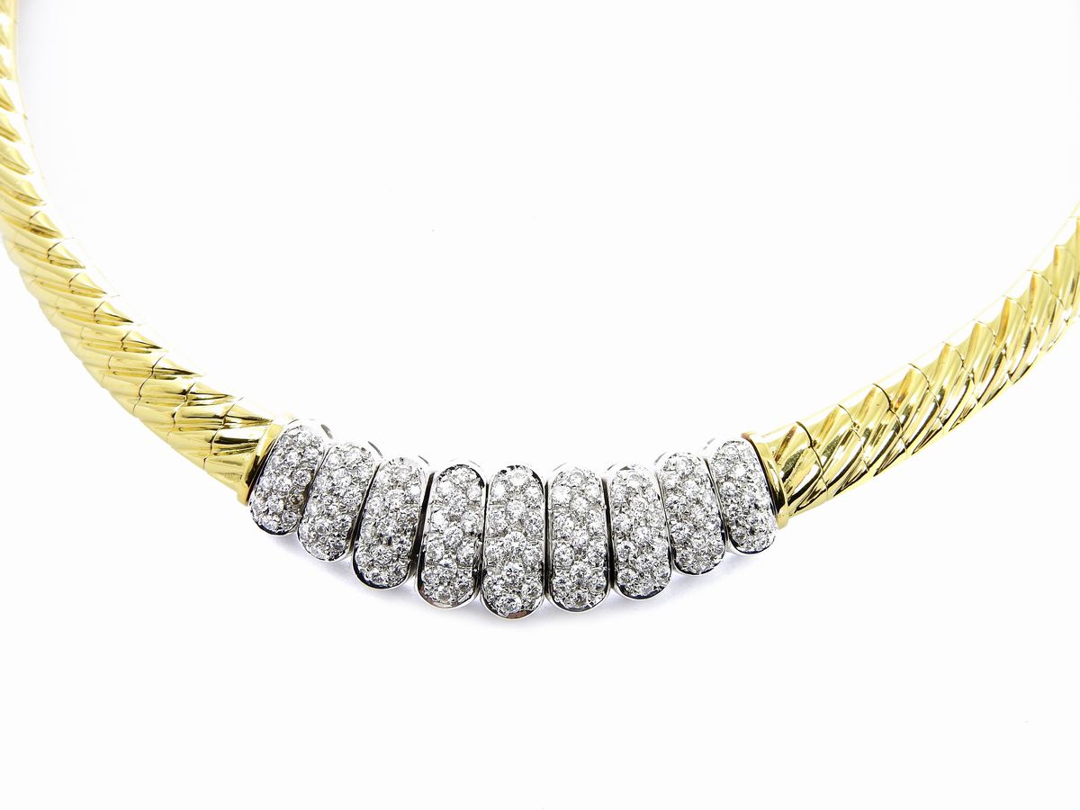 Collier in Oro Giallo e Bianco con Diamanti