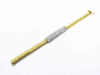 Bracciale in Oro Giallo e Bianco con Diamanti
