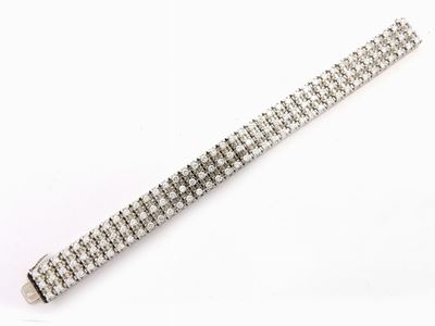 Bracciale Tennis in Oro Bianco e Diamanti