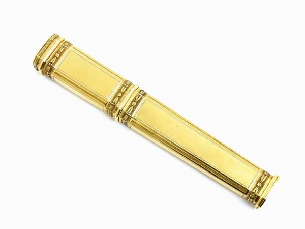 Yellow and pink gold sealing wax holder with seal