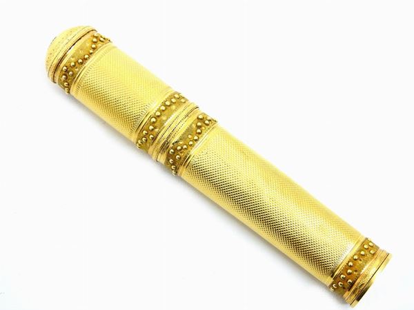 Yellow gold sealing wax holder with seal