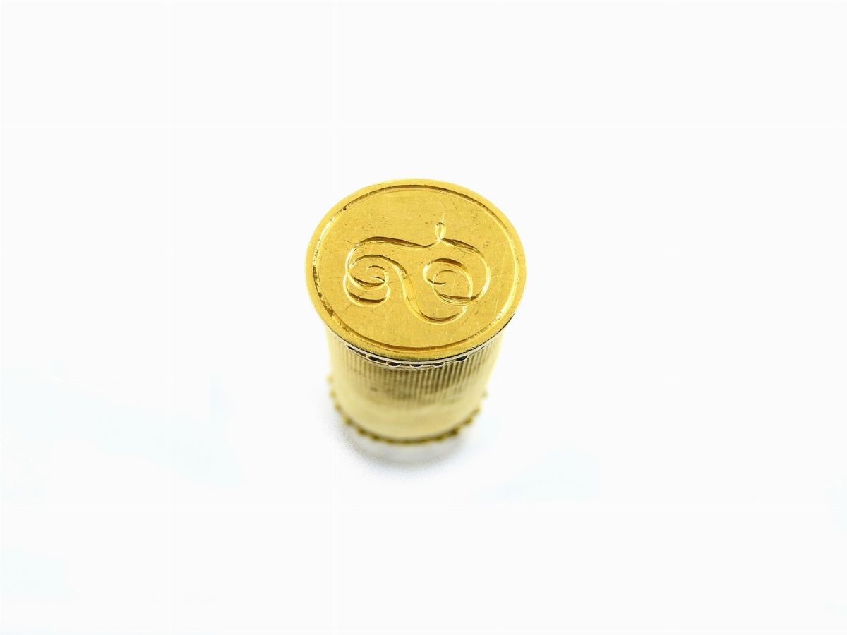 Sigillo con Portaceralacca in Oro Giallo