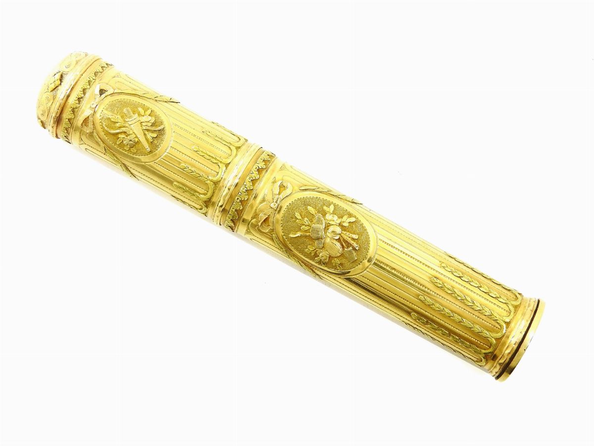 Sigillo con Portaceralacca in Oro Giallo e Rosa