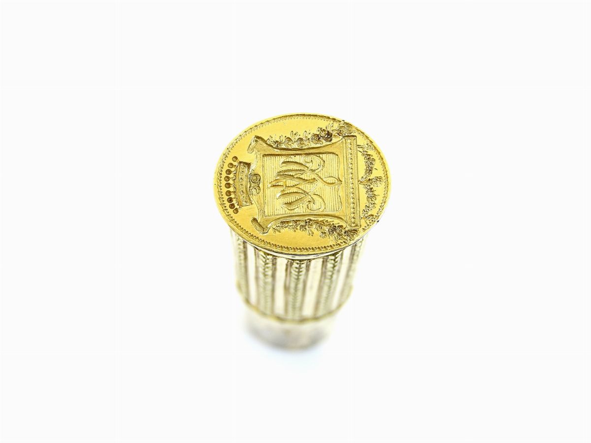 Sigillo con Portaceralacca in Oro Giallo e Rosa