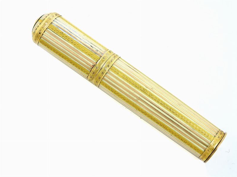 Sigillo Portaceralacca in Oro Giallo e Rosa con Smalti