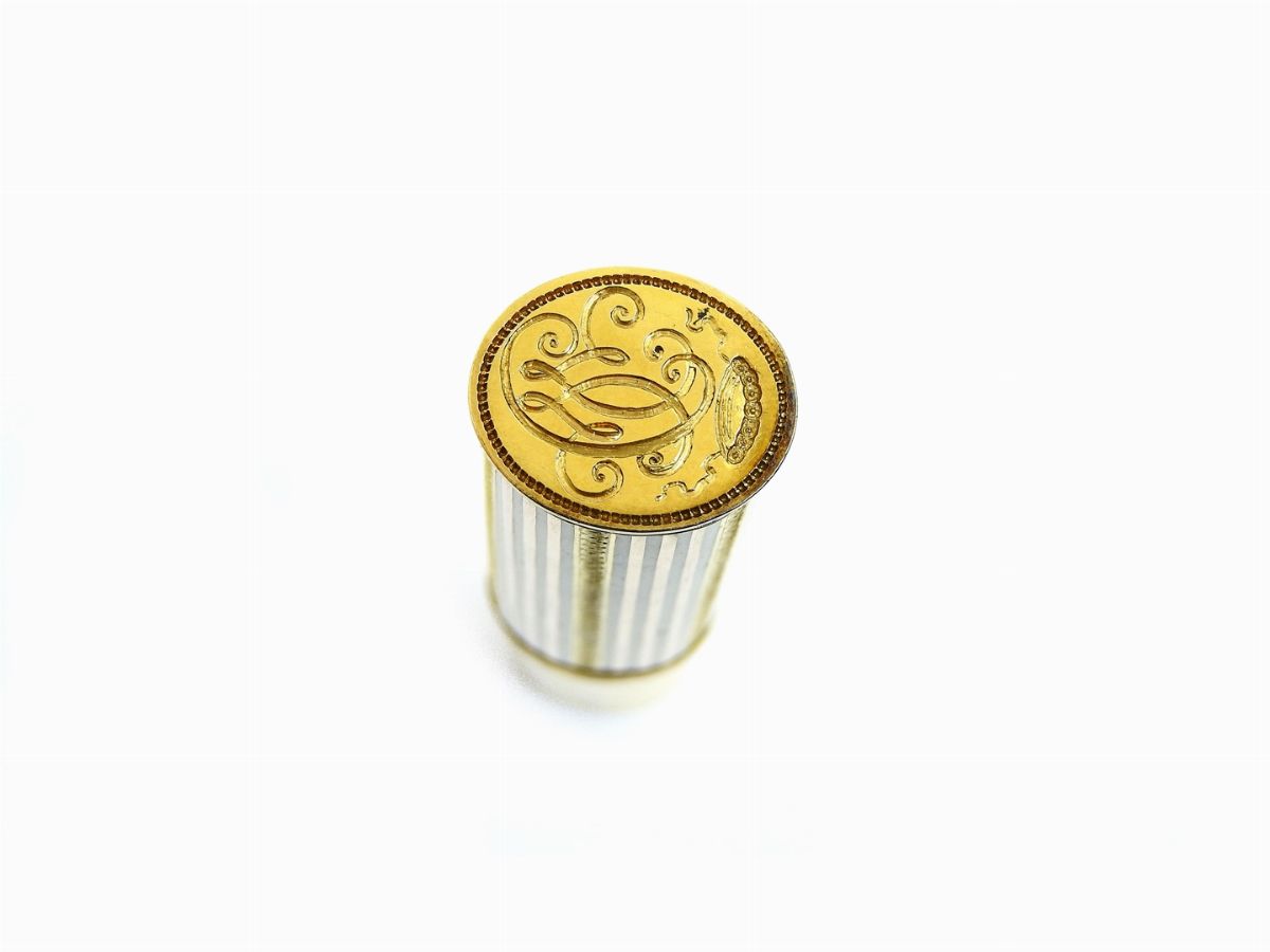 Sigillo Portaceralacca in Oro Giallo e Rosa con Smalti