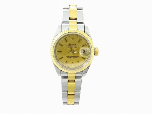 Yellow gold and stainless steel Rolex Date Just ladies wristwatch