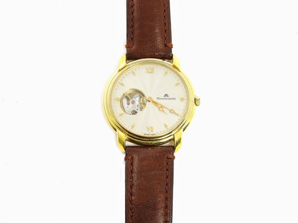 Gold-plated stainless steel Maurice Lacroix gentlemen wristwatch