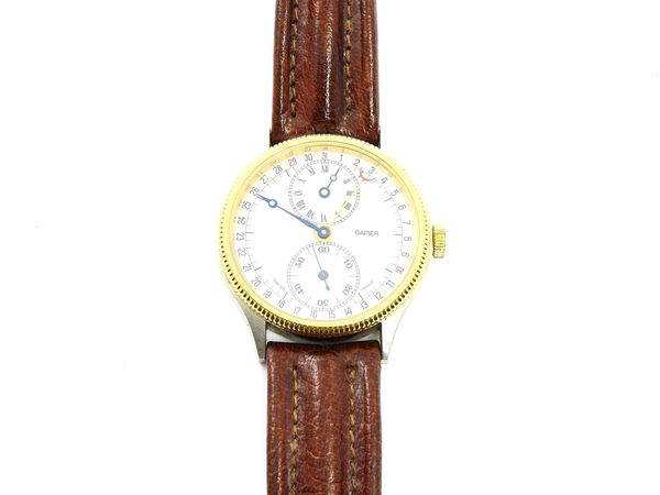 Gold-plated stainless steel Gapier Regulateur model gentlemen wristwatch