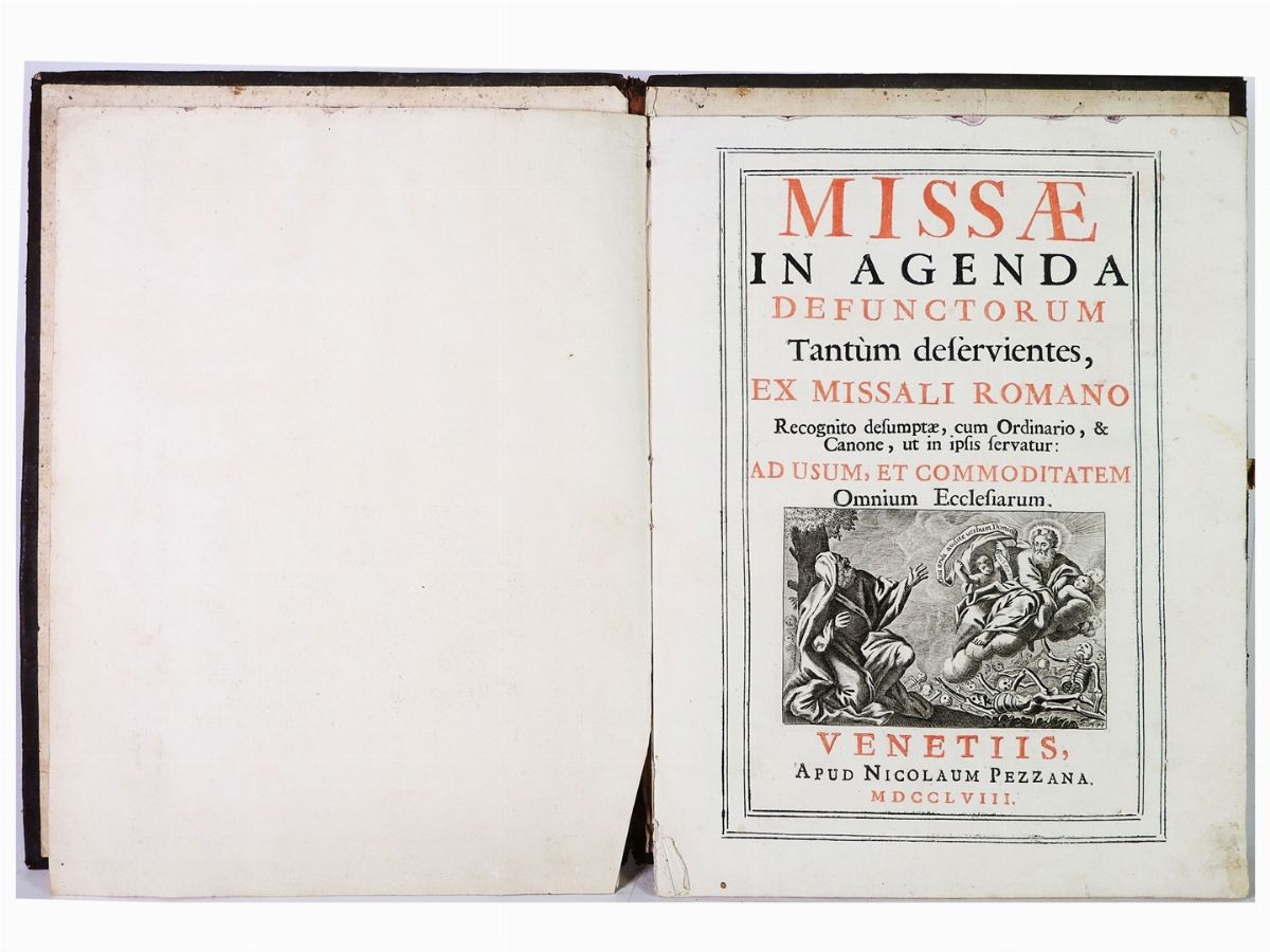Lotto di Libri D'epoca tra Cui un Messale per i Riti Funebri