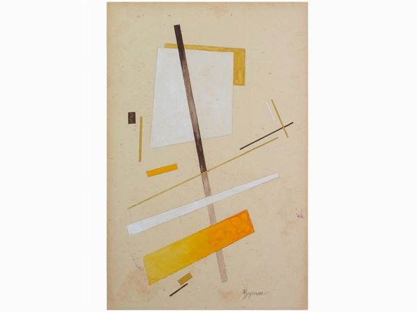 Scuola di Vchutemas : Composition  (Moscow, first half of 20th Century)  - Auction The Riz Ortolani and Katyna Ranieri collection: Contemporary Art and Old Master Painting - I - I - Maison Bibelot - Casa d'Aste Firenze - Milano