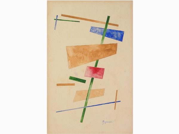 Scuola di Vchutemas : Composition  (Moscow, first half of 20th Century)  - Auction The Riz Ortolani and Katyna Ranieri collection: Contemporary Art and Old Master Painting - I - I - Maison Bibelot - Casa d'Aste Firenze - Milano