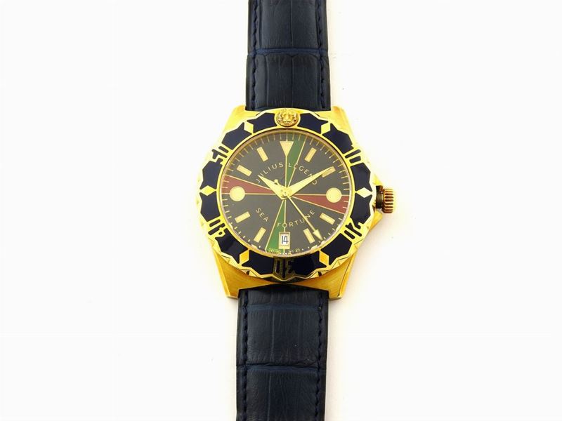 Orologio da Polso per Uomo Julius Legend Modello Sea Fortune Diver in Oro Giallo