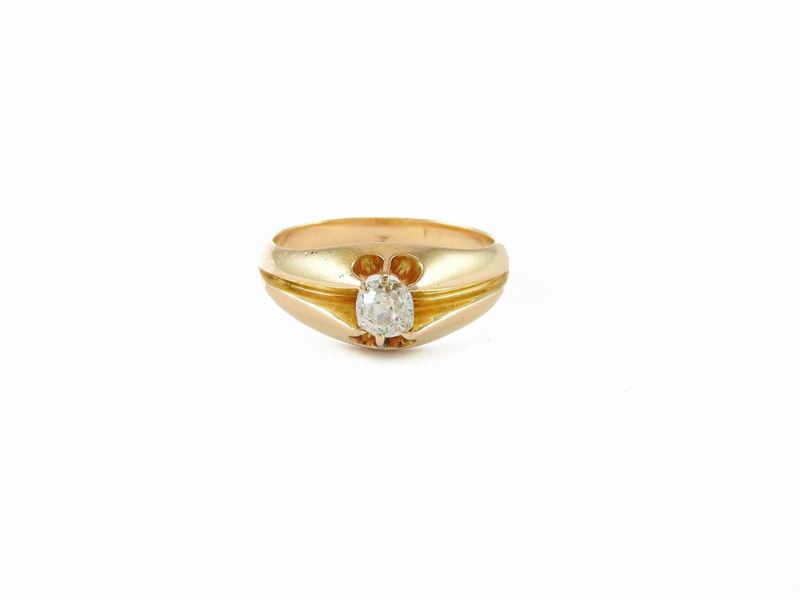 Anello in Oro Giallo con Diamante